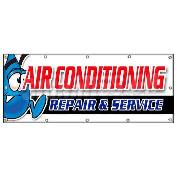 AC REPAIR & SERVICE BANNER SIGN hvac air conditioning estimates finance